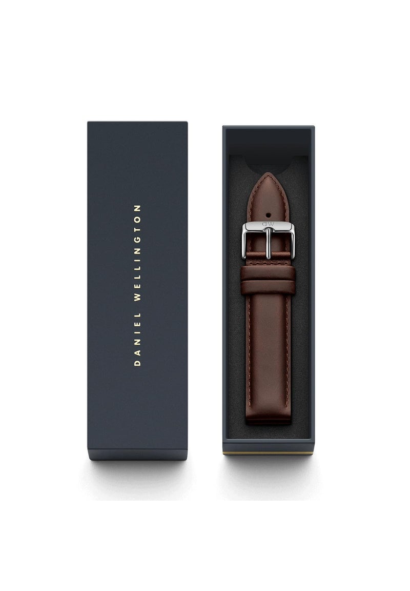 Daniel Wellington Classic Brown Leather Watch Strap â€“ 18mm (0.71 in) Genuine Italian Leather Watch Band for Men, Silver Accents, Comfortable & Timeless Design â€“ Bristol - Image 2